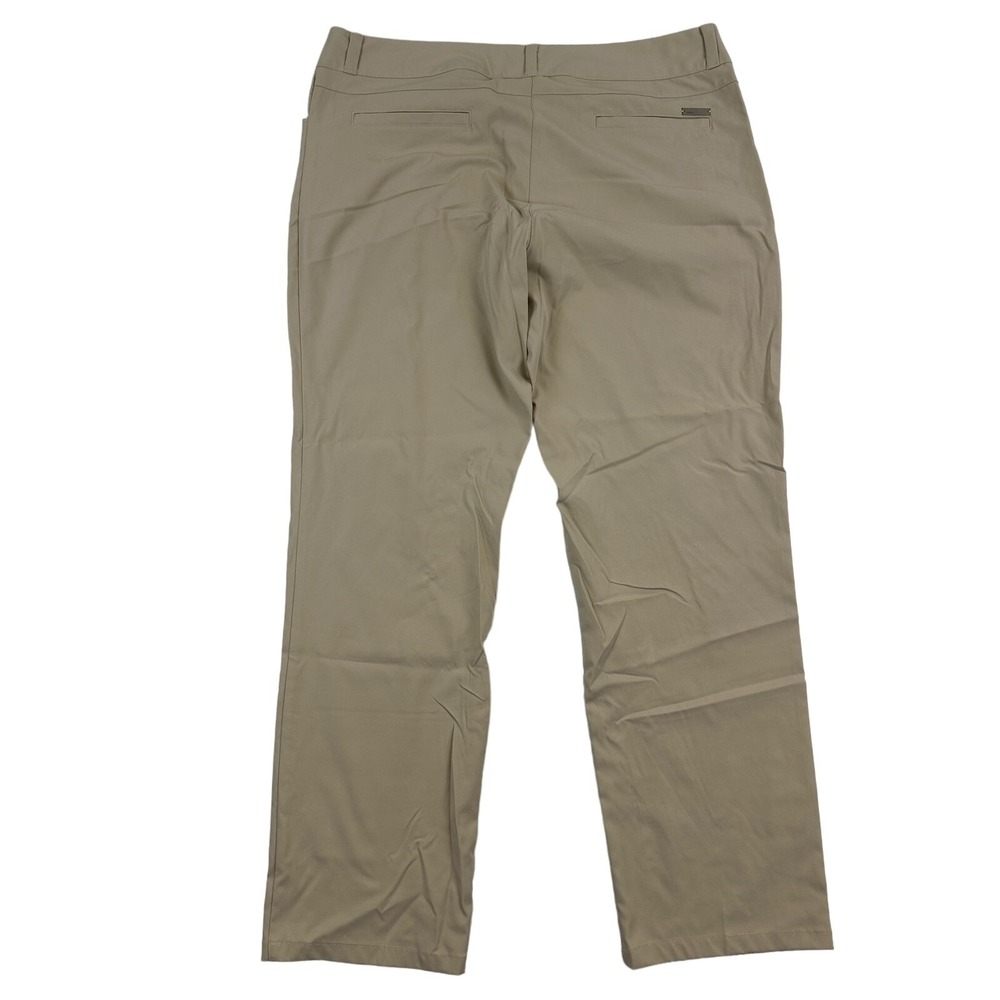 Adidas Beige Khaki Essential Lightweight Straight Leg Pant Women's Sz 14 Poly